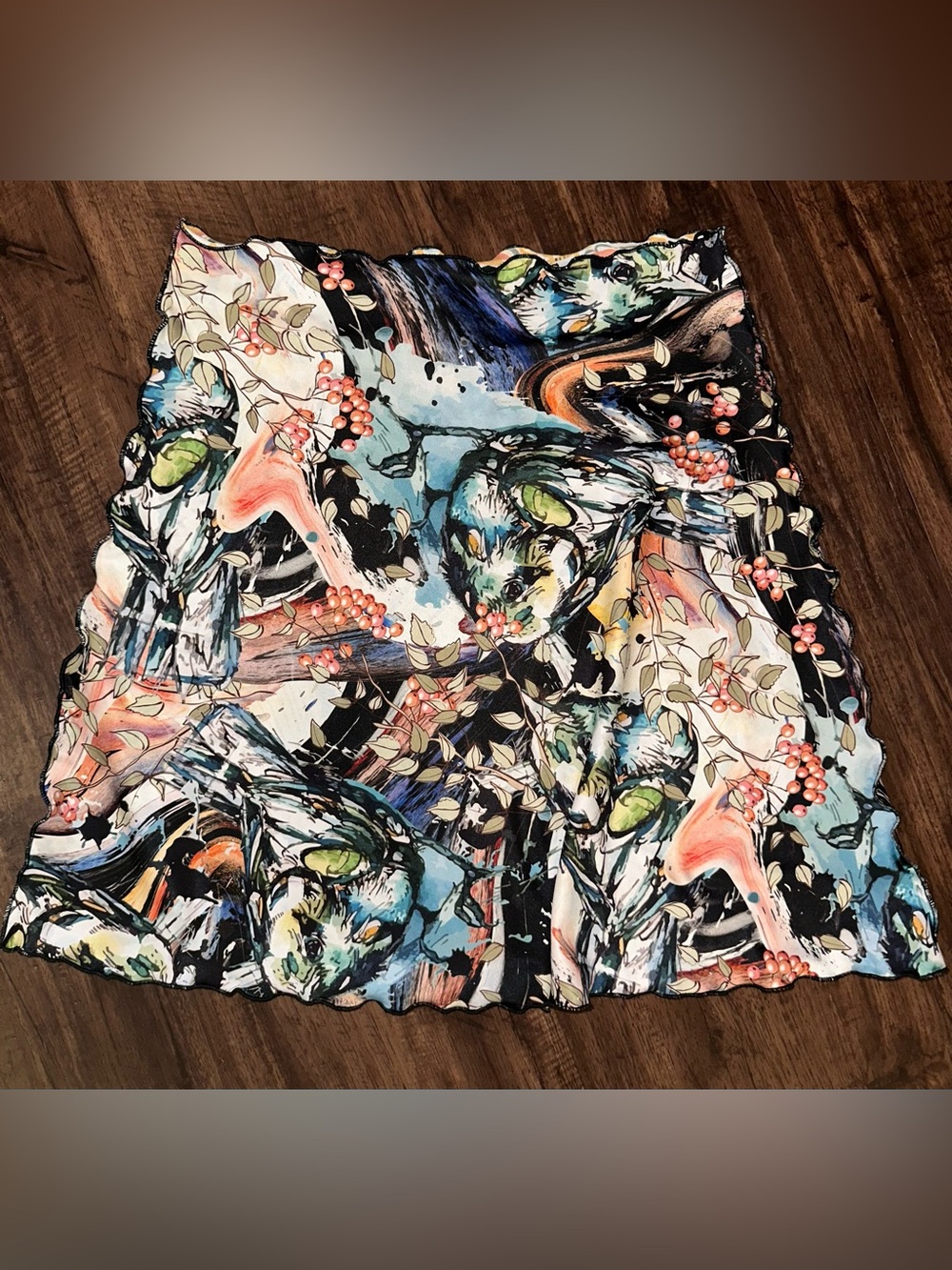 NEW Haystacks Switchstacks Bias Reversible Abstract Birds Skirt USA MED MINT